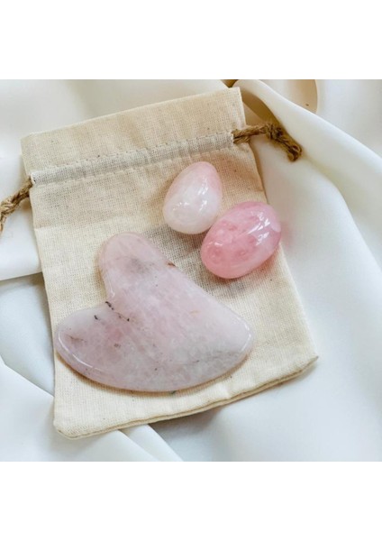 Pembe Kuvars Gua Sha Kesesi