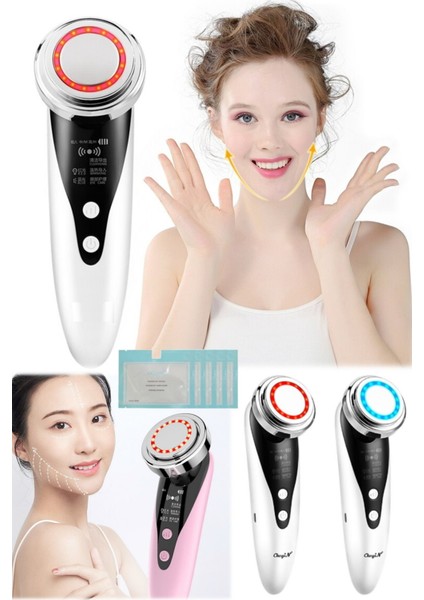 Sıcak Soğuk Yüz Ütüsü Kavitasyon Aleti Sıkılaştırıcı Anti Aging LED Ekran 5 In 1 Yüz Bakım Cihazı