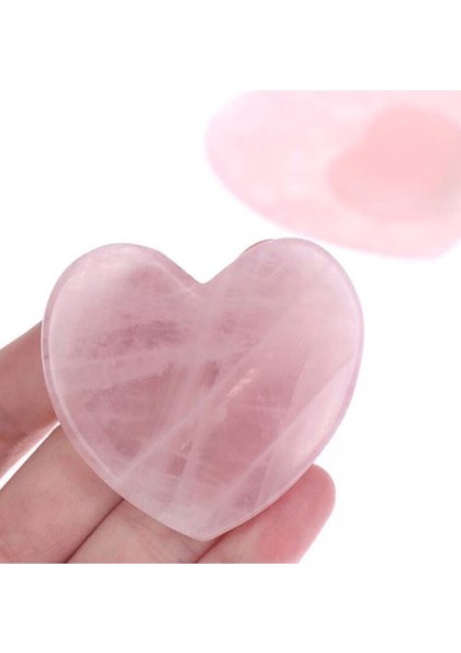 Pembe Kuvars Doğaltaş Kalp Gua Sha