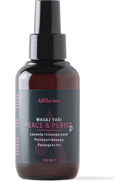 Peace & Period Masaj Yağı/ Kramp ve Ağrılar Için/ Adet Dönemleri Için/ 100 ml