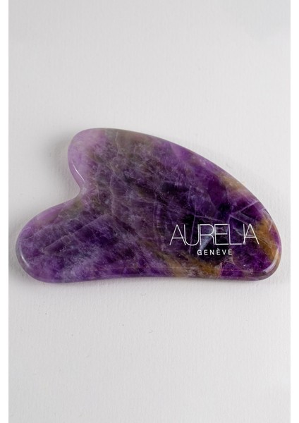 Amethyst Gua Sha Crystal - Heart - Gua Sha Taşı - Ametist