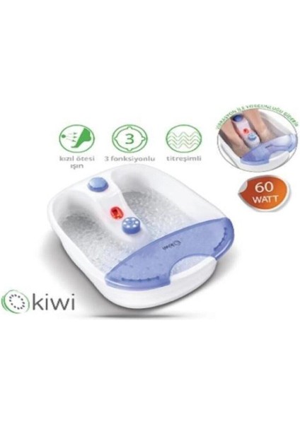Kiwi Kfm 8635 Sulu Titreşimli 3 Fonksiyonlu Ayak Masaj Aleti 60W Kiwi Km 9810