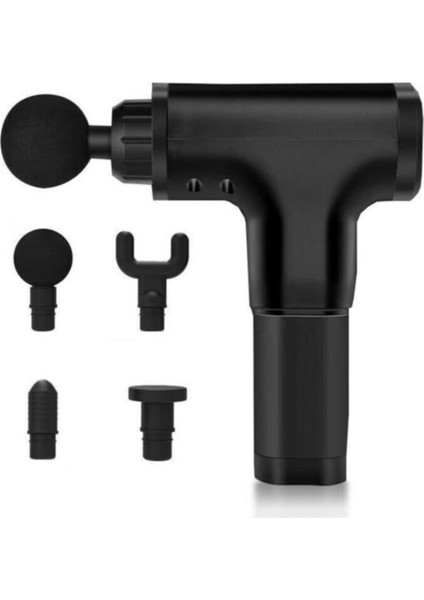 Darbeli Titreşimli Tabanca Masaj Aleti Kas Rahatlatıcı Siyah