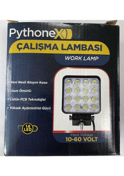 LED Projektör 12-24 Volt 48 Watt 16 Ledli Beyaz Araç Projektörü