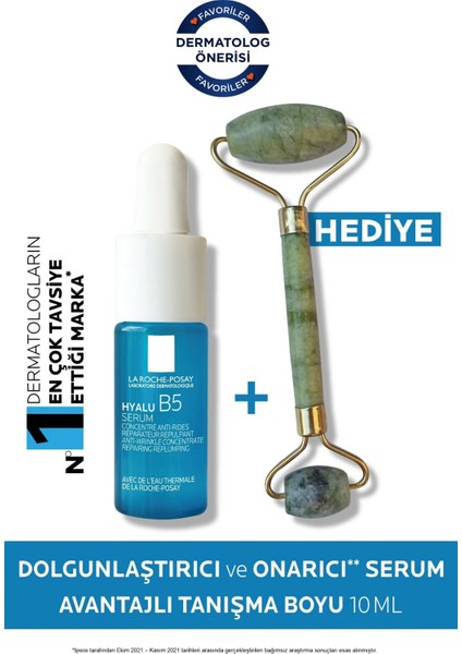 Hyalu B5 Cilt Serumu Dolgunlaştırıcı & Onarıcı 10 ml Tanışma Boyu + Roller Yüz Masaj Aleti