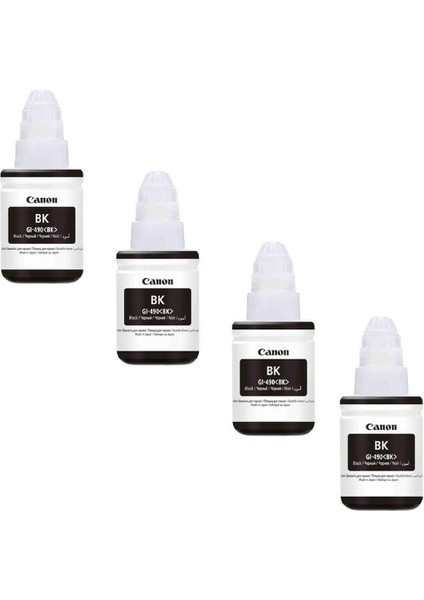 Canon GI-490 Siyah Orjina Mürekkep Kartuş 4'lü Avantaj Paket Pixma G2410