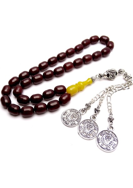 Sarı Imamemli Eskitme Kesim Sıkma Kehribar Tesbih