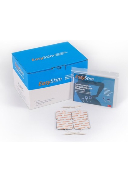 5 x 5 cm Kablolu Kare Tens Pedi 4'lü