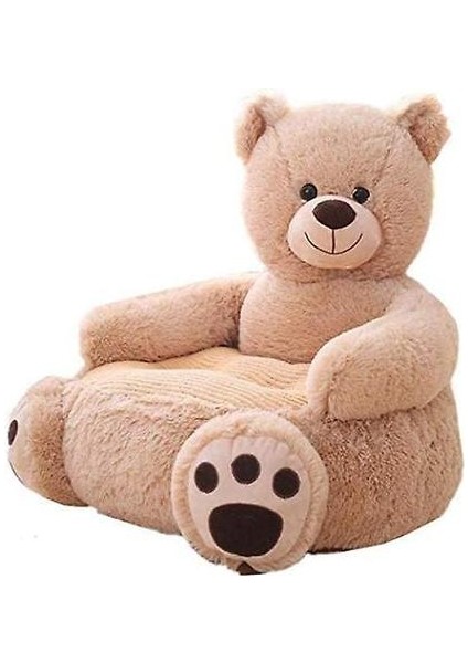 Sevimli Karikatür Şekli Çocuk Kanepe Sandalye Yumuşak Peluş Toddler Koltuk Toddler Mobilya Oturma Odası Yatak Odası (Haki) (Yurt Dışından)