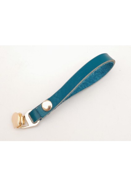 Turkuaz Renk Gerçek Derili Light Gold Döngülü Fermuar Başı modelleri