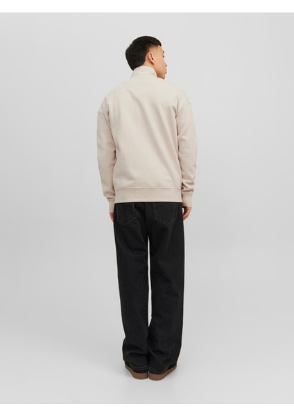 Jorvesterbro Sweat Quarter Zıp Hn Sn Erkek Bej Sweatshirt 12241777-Moonb fırsatları