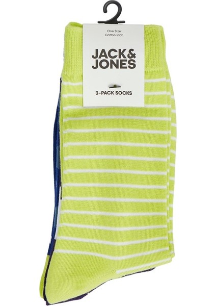 Neon Yeşili Erkek 3'lü Çorap 12242192