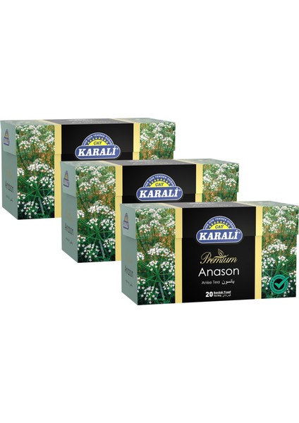 Karali Bardak Poşet Bitki Çayı Anason-Rezene 20'li x 3 Adet