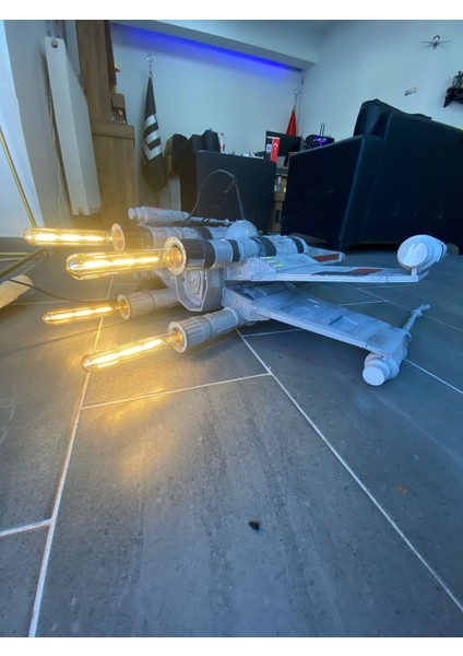 Star Wars x Wing Uzay Gemisi Dekor Futuristic Avize (Ampül Dahil 70 cm Boy)