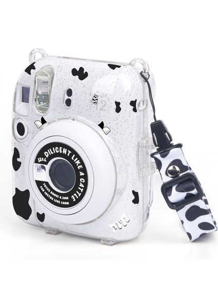 Instax Mini 12 Beyaz Fotoğraf Makinesi - 20'li Film - Kıskaçlı Stand - Pvc Albüm ve Simli Pleksi Kılıf Seti modelleri