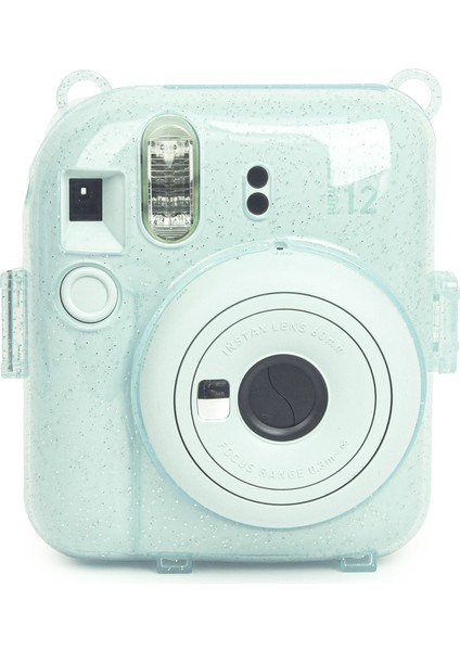 Instax Mini 12 Yeşil Fotoğraf Makinesi - 10'lu Film - Kıskaçlı Stand - Pvc Albüm ve Simli Pleksi Kılıf Seti