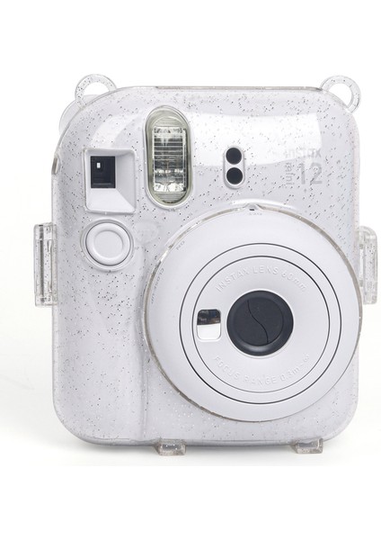 Instax Mini 12 Makine Uyumlu Beyaz Simli Pleksi Kılıf