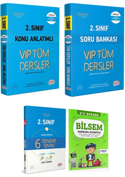 Editör Yayınları 2. Sınıf Tüm Dersler Konu Anlatımı Soru Bankası Deneme Sınav Seti 4 Kitap