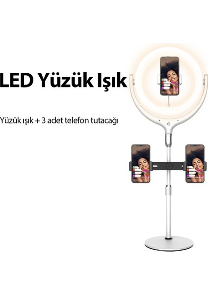 Ayarlanabilir Açılı Dokunmatik Kontrollü Tripodlu Selfie Işığı