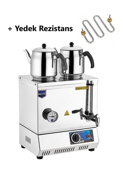 EP02 30 Model Çift Demlikli Elektrikli Çay Kazanı 23 Lt + Yedek Rezistans