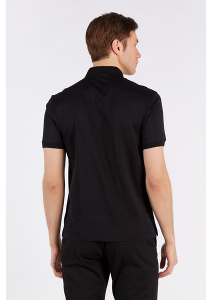 Erkek Siyah Düz Kısa Kol Polo Yaka T-Shirt fırsatları