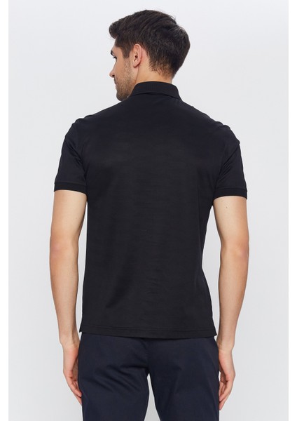 Erkek Siyah Jakarlı Kısa Kol Polo Yaka T-Shirt fırsatları