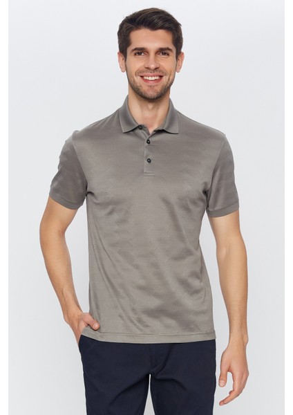 Erkek Antrasit Jakarlı Kısa Kol Polo Yaka T-Shirt