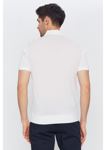 Erkek Beyaz Düz Kısa Kol Polo Yaka T-Shirt fırsatları