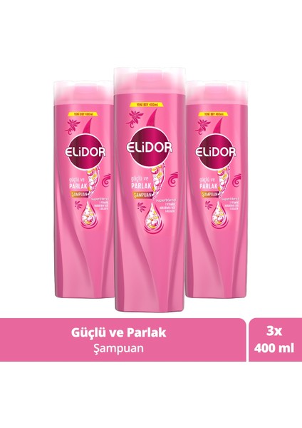 Superblend Saç Bakım Şampuanı Güçlü ve Parlak E Vitamini Makademya Yağı Kolajen 400 ml x 3