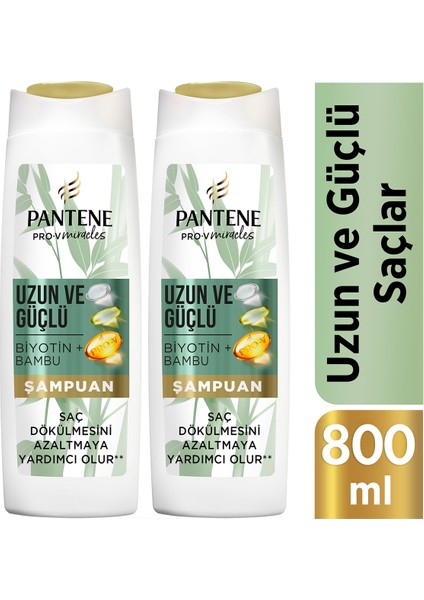 Uzun ve Güçlü Şampuan Bambu ve Biyotinli 400 ml x 2