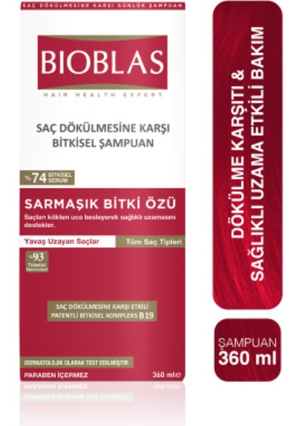 Saç Dökülmesine Karşı Yavaş Uzayan Saçlar Için Şampuan 360 ml Sarmaşık Özlü