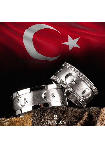 Ay Yıldız Gümüş Alyans Modeli Bayrak Bay Alyans fiyatları