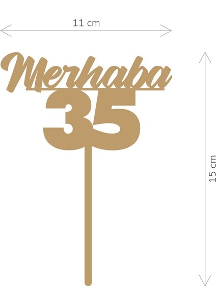 Gold Merhaba 35 Yaş Yazılı Ayna Pleksi Pasta Üstü & Doğum Günü Partisi & Pleksi Pasta Süsü fiyatları