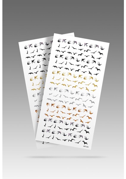 2' Li Kuşlar Tırnak Dövmesi, Tırnak Sticker, Nail Tattoo, Nail Art