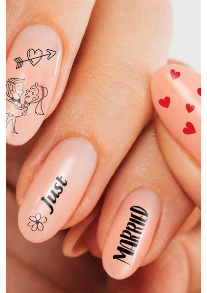 2' Li Evlilik Sembolleri Tırnak Dövmesi, Tırnak Tattoo, Nail Art, Tırnak Sticker fiyatları