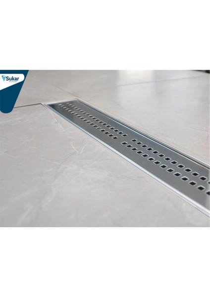 Sukar Line 4p Duş Kanalı Plastik Kasa Paslanmaz Izgara Süzgeç Ø50 Çıkış 40 cm 1154-100450-02