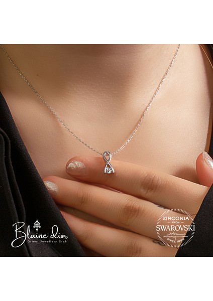 Swarovski Sonsuzluk Kadın Gümüş Kolye | 925 Ayar Gerçek Gümüş