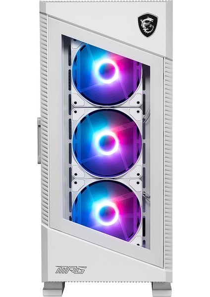 MPG VELOX 100R WHITE Temperli Cam 1 x A-RGB Fan 4 x 120mm Fan ATX Gaming Bilgisayar Kasası