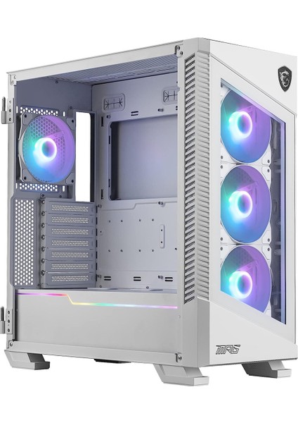 MPG VELOX 100R WHITE Temperli Cam 1 x A-RGB Fan 4 x 120mm Fan ATX Gaming Bilgisayar Kasası