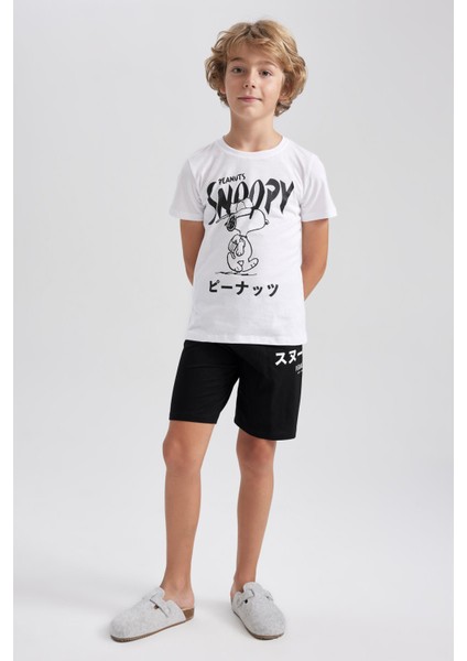 Erkek Çocuk Snoopy Kısa Kollu Şortlu Pijama Takımı A8608A823SM