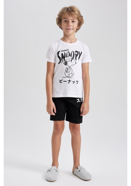 Erkek Çocuk Snoopy Kısa Kollu Şortlu Pijama Takımı A8608A823SM