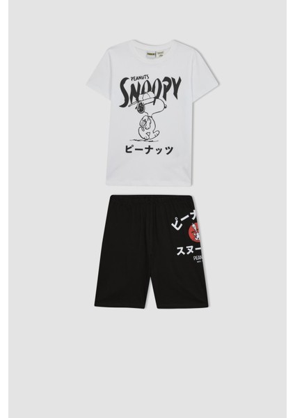 Erkek Çocuk Snoopy Kısa Kollu Şortlu Pijama Takımı A8608A823SM