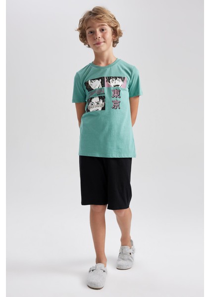Erkek Çocuk Baskılı Kısa Kollu Pijama Takım A2486A823SM