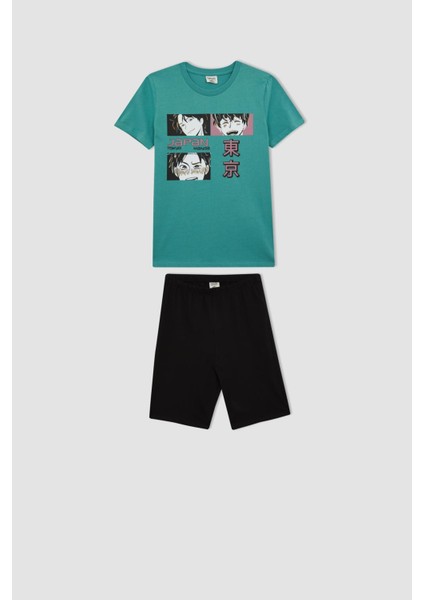 Erkek Çocuk Baskılı Kısa Kollu Pijama Takım A2486A823SM