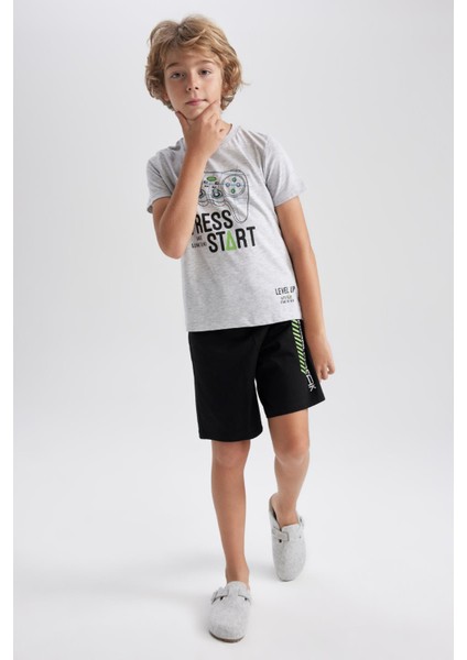 Erkek Çocuk Baskılı Kısa Kollu Pijama Takımı A4410A823SM