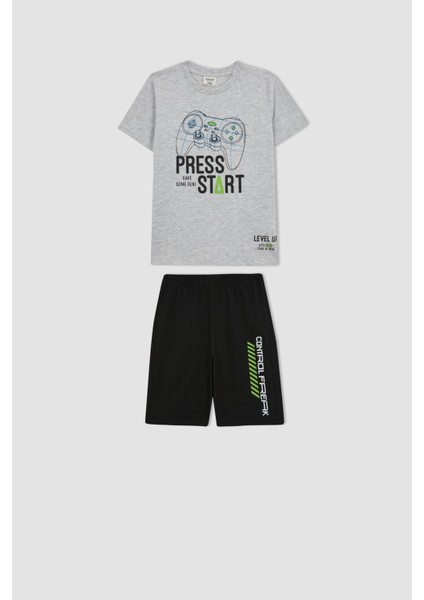 Erkek Çocuk Baskılı Kısa Kollu Pijama Takımı A4410A823SM