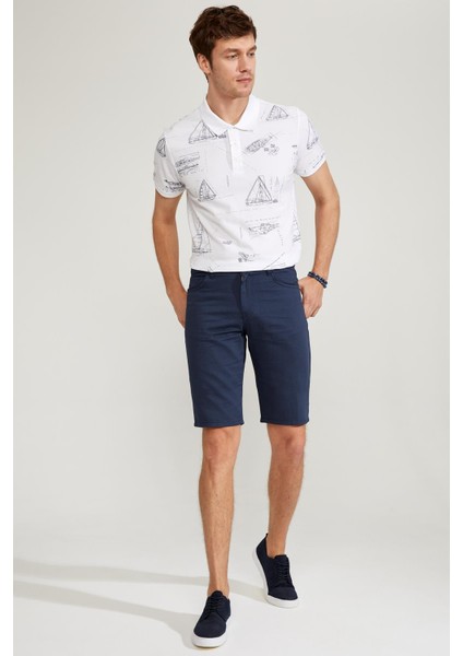 Slim Fit Kemerli Bermuda Şort N4990AZ20SM