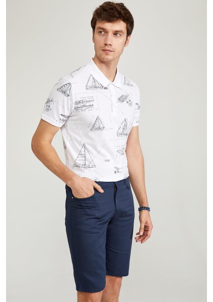 Slim Fit Kemerli Bermuda Şort N4990AZ20SM