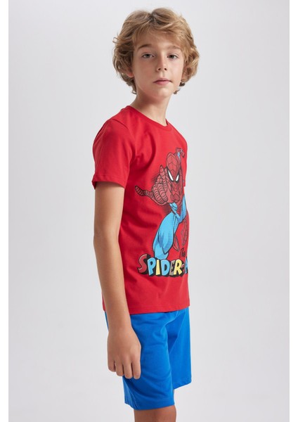 Erkek Çocuk Marvel Spiderman Lisanslı Kısa Kollu Pijama Takım A7487A823SM