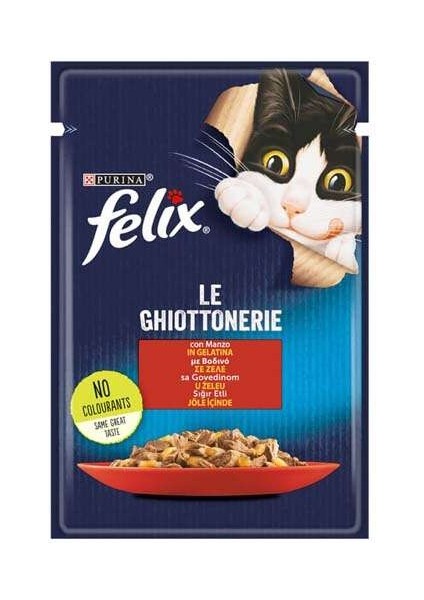 Felix Pouch Karışık Kedi Yaş Mama 85 gr (Somon-Tavuk-Sığır-Domates Soslu Sığır) 20 Adet